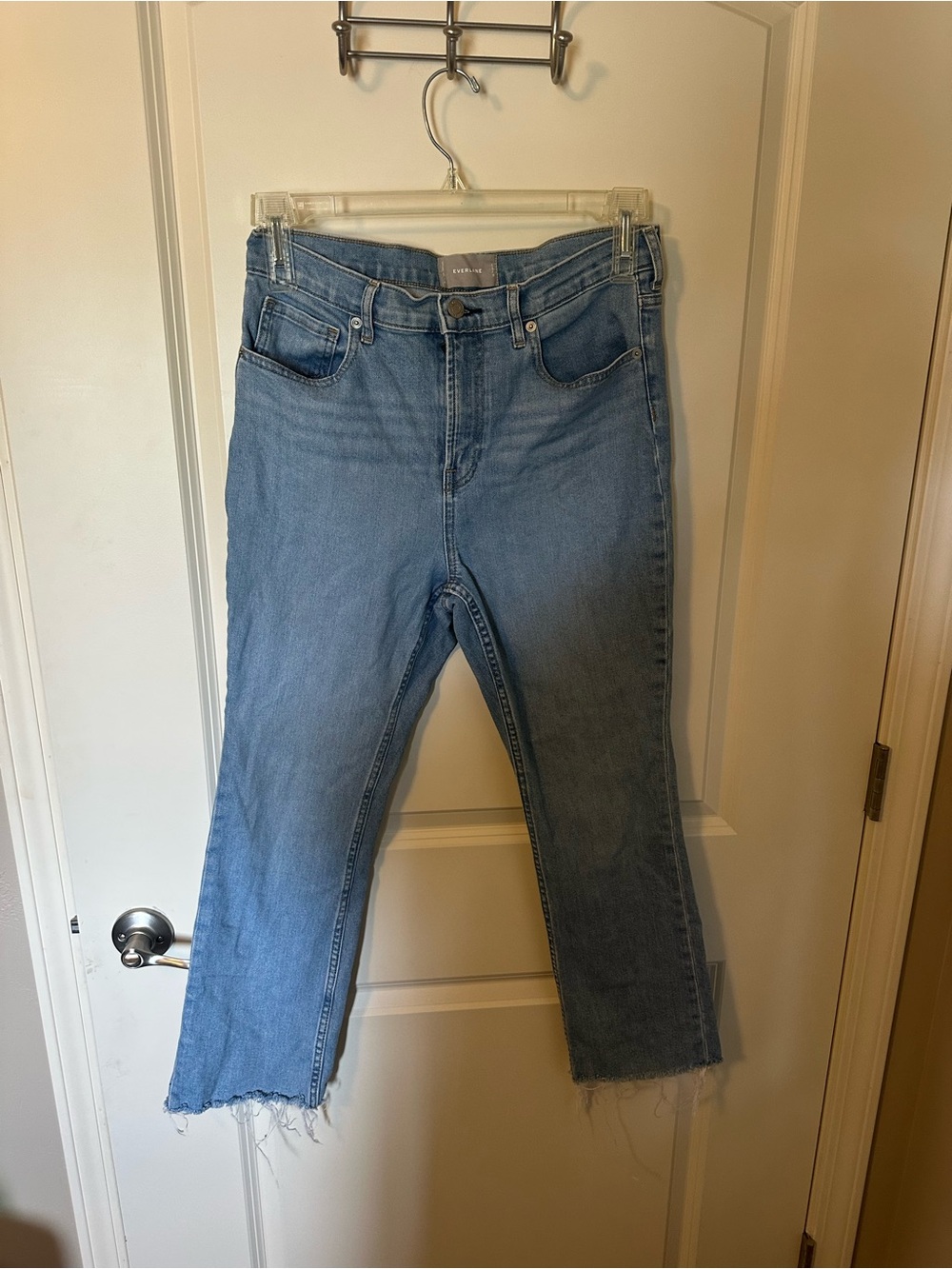 Everlane Straight Leg Jeans in Light Blue Denim
